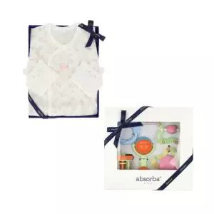 [롯데백화점]압소바 압소바 꽃토끼 뱀부 배냇슈트+옥수수사출 딸랑이세트 A1A10120-AZA36701