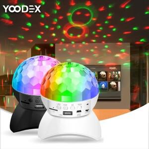 USB 충전식 RGB 디스코 블루투스 오디오 DJ 램프 음성 제어 파티 회전 매직 볼 무대 조명