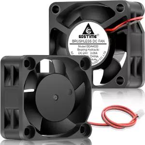 GDSTIME 40mm 브러시리스 냉각 팬 x 20mm 24V DC 2핀 6000RPM 3D 프린터 2팩용