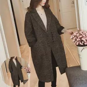 여성롱트렌치코트 클래식 체크 코트 5버튼 가을겨울 출퇴근룩 데이트룩