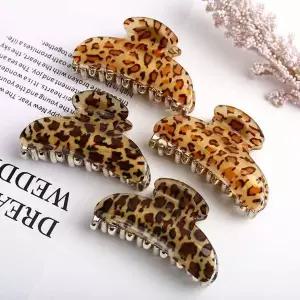 [골드스마일]글로시 호피 집게핀 미디엄 사이즈 헤어핀