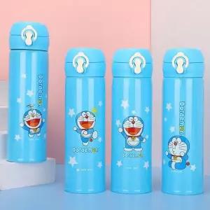 텀블러 보온병 보냉 2중잠금 원터치 캐릭터 도라에몽 집 물병 블루 500ml N952