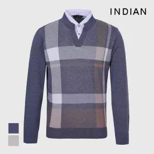 [INDIAN] 체크 이중에리 폴로 니트_MITBP4SC411