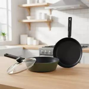 소렐핏 IH 주물 프라이팬28cm+궁중팬28cm+유리뚜껑 3종세트(G형)