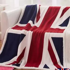 유니언 잭 담요 130cmx160cm 성조기 유니언잭 양털양면담요