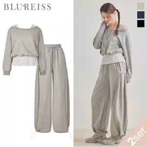 [블루레이스] [2SET]나시 배색 티셔츠+와이드 팬츠_B6S1TS6620