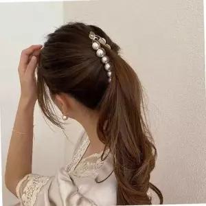 왕진주 긴머리 바나나 집게핀 승무원 간호사