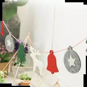 펠트 모양가랜드 크리스마스 트리 리스 장식 소품