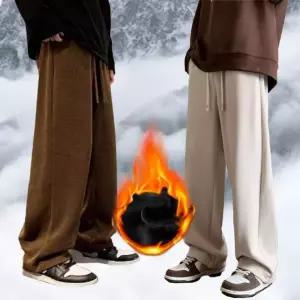 융털 기모 플리츠 스판 겨울 방한 골덴바지 인기 밴딩 통바지 추천 코듀로이 와이드팬츠