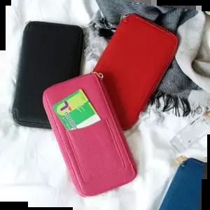 F8013 천연소가죽 여성 장지갑 통장지갑 핸드폰파우치
