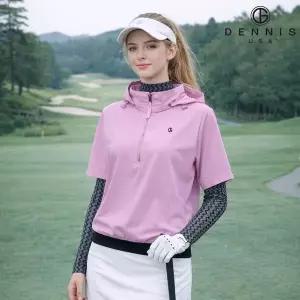 [데니스골프][DENNIS] 26SS신상 여성 하프 슬리브 반팔 후드 아노락 핑크_HD5SLTS012