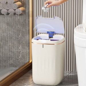 자동밀봉쓰레기통 대형 충전식 스마트 쓰레기통 뚜껑이 달린 주방 침실 거실 쓰레기 용기 터치리스 24L