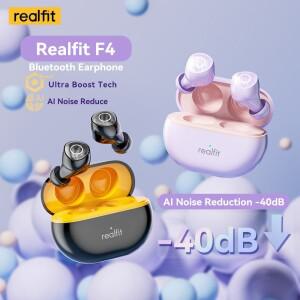 Realfit F4 미니 ANC 블루투스 이어폰 40dB 활성 소음 제거 HIFI Realme Xiaomi 용 중저음 무선 버드
