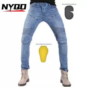 봄 여름 바이크 오토바이 바지 팬츠 라이딩 모터사이클 2025 Anti-fall 블루 패드 모토 청바지 남성 여성