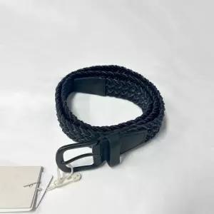 코오롱 에피그램 위빙 스트레치 벨트 블루 엘라스틱 소재 부분 천연 소가죽 배색
