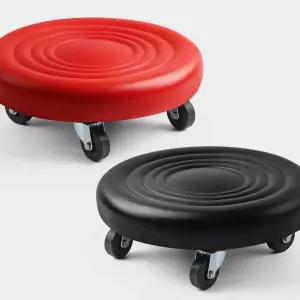 견고한 스틸바퀴 작업의자 원형 쿠션의자 동글이 2종 스툴의자 쿠션의자