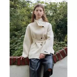 올리브데올리브 하이넥 캐시미어 하프 코트 OW5WHA65 951056