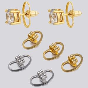 큰 귀걸이 리프터 금속 귀걸이 스토퍼, 처진 여성 소녀용, 피어싱 안전 이어 백 교체 백스톱, 4 개