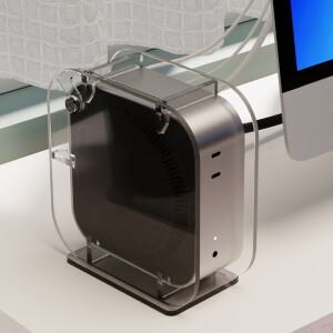 아크릴 데스크탑 보호 스탠드 투명 수직 데스크탑 스탠드 맥 미니 M4 2024 호환