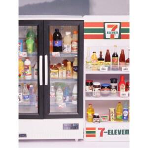 미니 키즈 미니 장난감 모조 소품 보틀 양문형 냉장고 편의점 음식 모형 식완