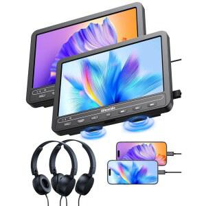 고나비디오 11인치 차량용 휴대용 DVD 플레이어 HDMI 입력 5시간 배터리 2개의 헤드폰 뒷좌석 지원 USBTF 카드용 듀얼 라스트 메모리