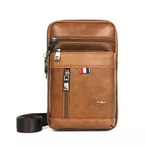 남자 미니 백 외출 휴대폰 가죽 남성 크로스 백 지갑 메신저 핸드폰 천연 학생