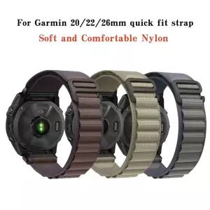 20 22mm 26mm 퀵 릴리즈 나일론 스트랩 가민 페닉스7S 7X 7프로 페닉스 6X 6 5X 5플러스 택틱스7 포러너 96