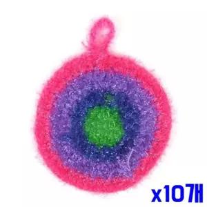 원형 아크릴수세미-색상랜덤 x10개