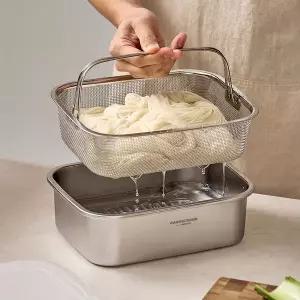 [바겐슈타이거] 무연마 드레인 스텐 304 박스 L 뚜껑 채반