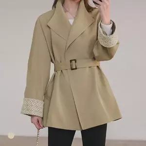 KARRA (77까지)레이스하프트렌치자켓+벨트SET_A6S0058