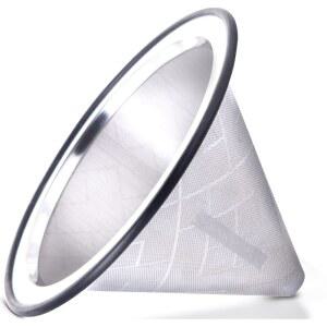 하리오 V60과 호환되는 케멕스 커피 필터 - 와이드 메탈 베이스 재사용 가능한 스테인리스 스틸 드 지속 양조를 위한 페이퍼리스