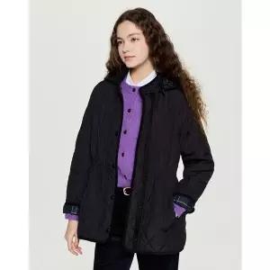 [국내백화점] 헤지스레이디스 [25FW][HSJU-5DC92] 헤지스 레이디스 롱 후드 퀼팅 점퍼 블랙 자켓 여성봄점