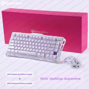 GravaStar M1 M2 무선 마우스 머큐리 K1 키보드 마그네슘 합금 중공 디자인 블루투스 2.4G 유선 RGB 게이밍