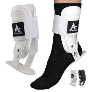 Cramer Active Ankle T2 발목 보호대, 미디엄, 화이트, 남성용 250-270mm 및 여성용 단단한 지지대, 250-290mm(미국 사이즈 8-11) 신발 사이즈, , 배구 치어를 위한 조절 가능한 브레이스, 경량 EVA 패딩, 왼쪽