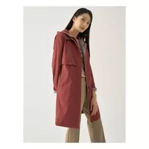 [지센] 여성 글렌체크 후디 바바리코트 LCCAN921RE 1099451