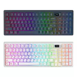 97키 유무선 블루투스 게이밍 키보드 2.4GHz 4000mAh LCD 디스플레이 LED C타입 충전 청축 갈축 적축 게임