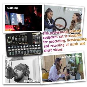 V10XPro 사운드 카드 스튜디오 믹서 노래 소음 감소 마이크, 음성 BM800 라이브 방송 전화 컴퓨터 레코드 V