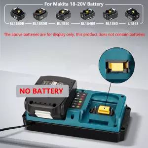 호환  Makita 18V-20V 리튬 배터리 BL1815 BL1820 BL1830 BL1850 고속 충전기 EU 플 용 새 휴대용 듀얼 포