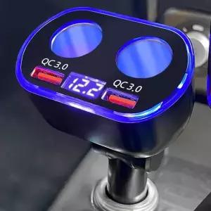 차량용 충전기 멀티 듀얼 고속 차량용 시거 잭 전압계 4구