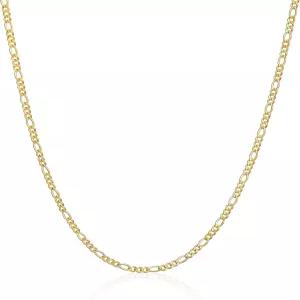 바젤 18K 골드 도금 피가로 체인 목걸이 2MM 2.5MM 3MM 4MM 4.5MM 및 5MM 여성 남성용