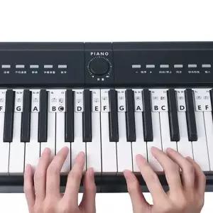 전자 피아노 음계 초보자 입문용 88 피아노 건반 음계 61 스티커 탈부착 실리콘 보조 용품 학습 음악 연습