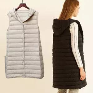 오리털 경량 베스트 롱조끼 패딩 아우터 레이어드