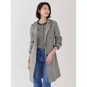 [지센] 2컬러 스판 후드탈착 롱 사파리형 바바리코트 LCCAP228_P418235178