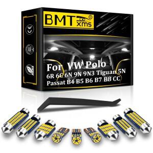 BMTxms 인테리어 LED 라이트 VW POLO 6R 6C 9N 6N 파사트 B4 B5 B6 B7 B8 CC 티구안 5N 캔버스 맵 돔 트렁