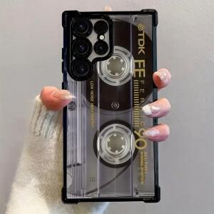 레트로 카세트 패턴 도금 소프트 폰 케이스 삼성 호환 갤럭시 A56 A36 5G S25 울트라 S24FE S23 A16 A55 S2