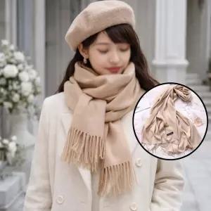 여성 캐시미어 머플러 숄 목도리 넥워머 퍼 겨울 출근룩 하객룩