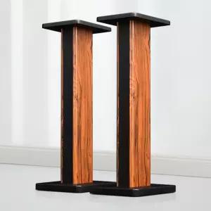 원목 스피커 스탠드 북쉘프 고무나무받침대 오디오렉거치대