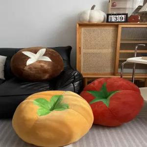 소파 쿠션 침실 레드토마토 플러시 플라워 원형 낮잠베개