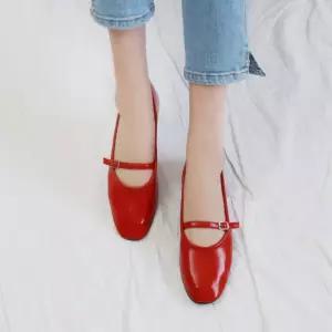 SOVO 라운드 토우 스트랩 플랫 1cm