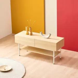 카리나 거실서랍장 티비다이 선반 TV 거실장 1200, 내추럴